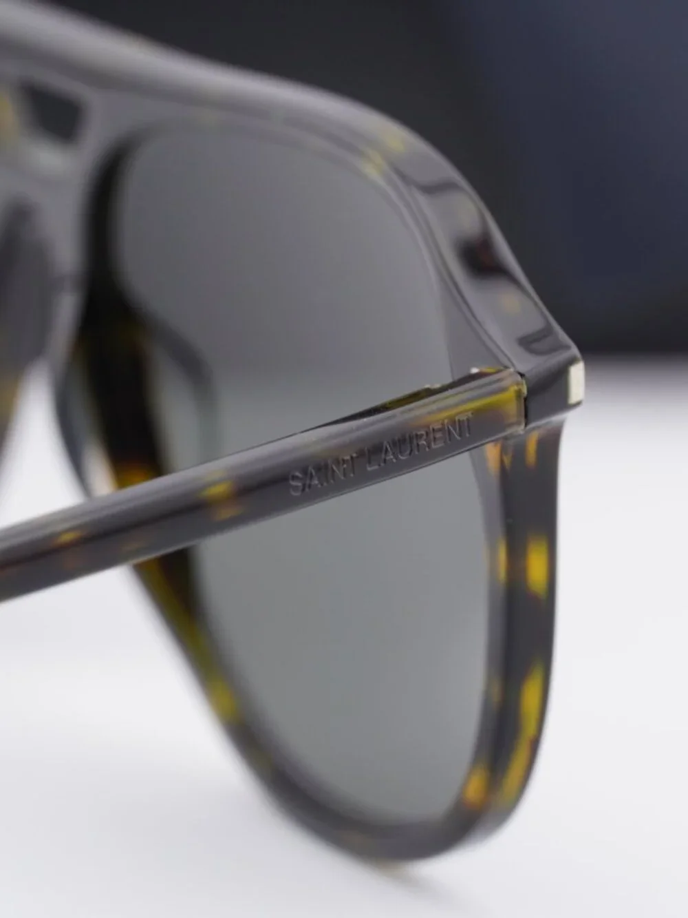 Saint Laurent SL476 004 Aviator Sunglasses - Havana / Grey